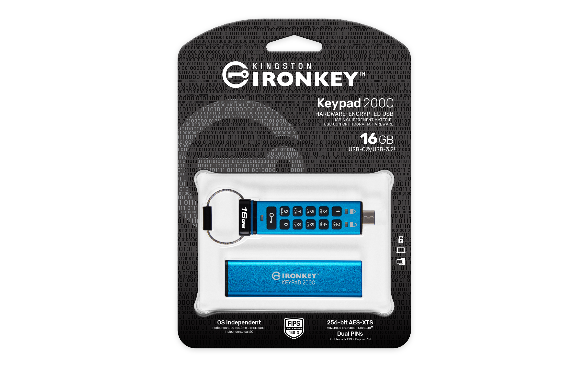 Kingston 16GB USB-C IronKey Keypad 200C FIPS 140-