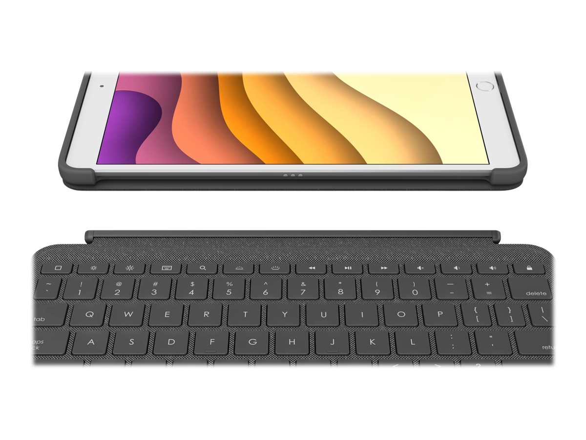 Logitech Combo Touch - Tastatur und Foliohlle - mit Trackpad - hintergrundbeleuchtet - Apple Smart connector - QWERTY - Italienisch - Graphite - fr Apple 10.2-inch iPad (7. Generation, 8. Generation, 9. Generation)