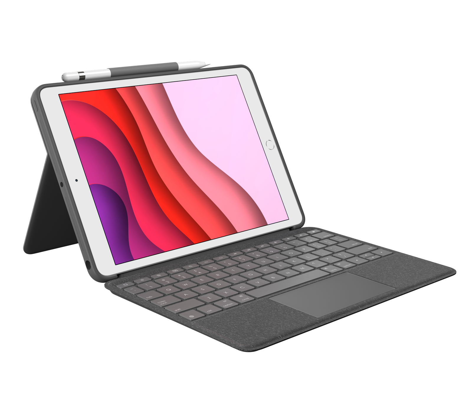 Logitech Combo Touch - Tastatur und Foliohlle - mit Trackpad - hintergrundbeleuchtet - Apple Smart connector - QWERTY - Italienisch - Graphite - fr Apple 10.2-inch iPad (7. Generation, 8. Generation, 9. Generation)