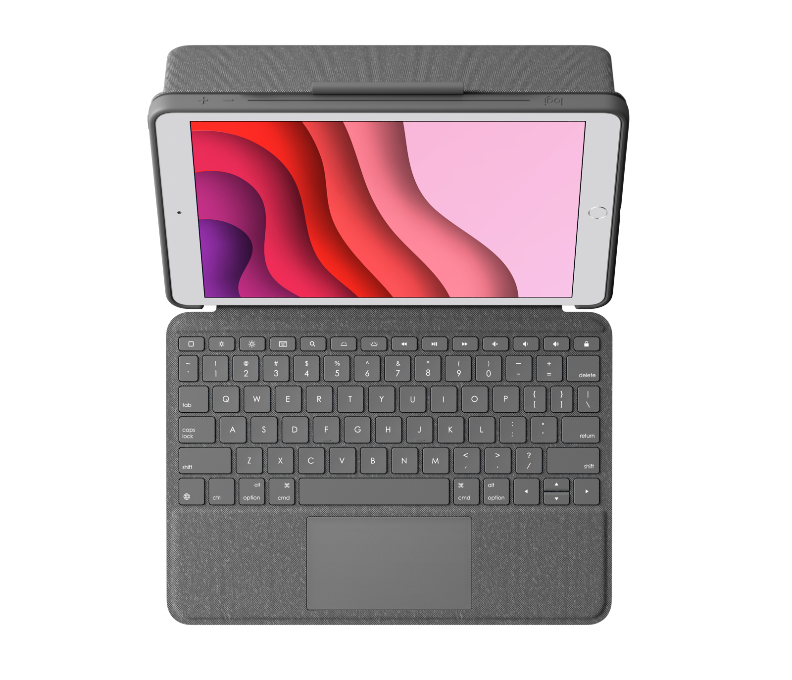 Logitech Combo Touch - Tastatur und Foliohlle - mit Trackpad - hintergrundbeleuchtet - Apple Smart connector - QWERTY - Italienisch - Graphite - fr Apple 10.2-inch iPad (7. Generation, 8. Generation, 9. Generation)