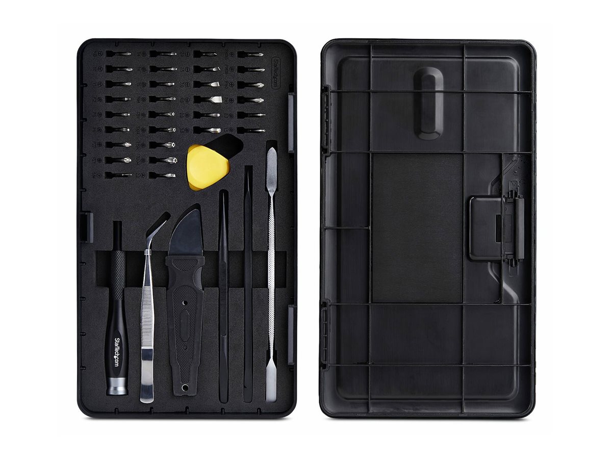 StarTech.com Kit de Rparation Informatique 40 pices pour Ordinateur Portable/PC/Tlphone, Jeu de Tournevis de Prcision 30-Bit, Couvercle Amovible avec Tampon Magntique, Outils de Prhension