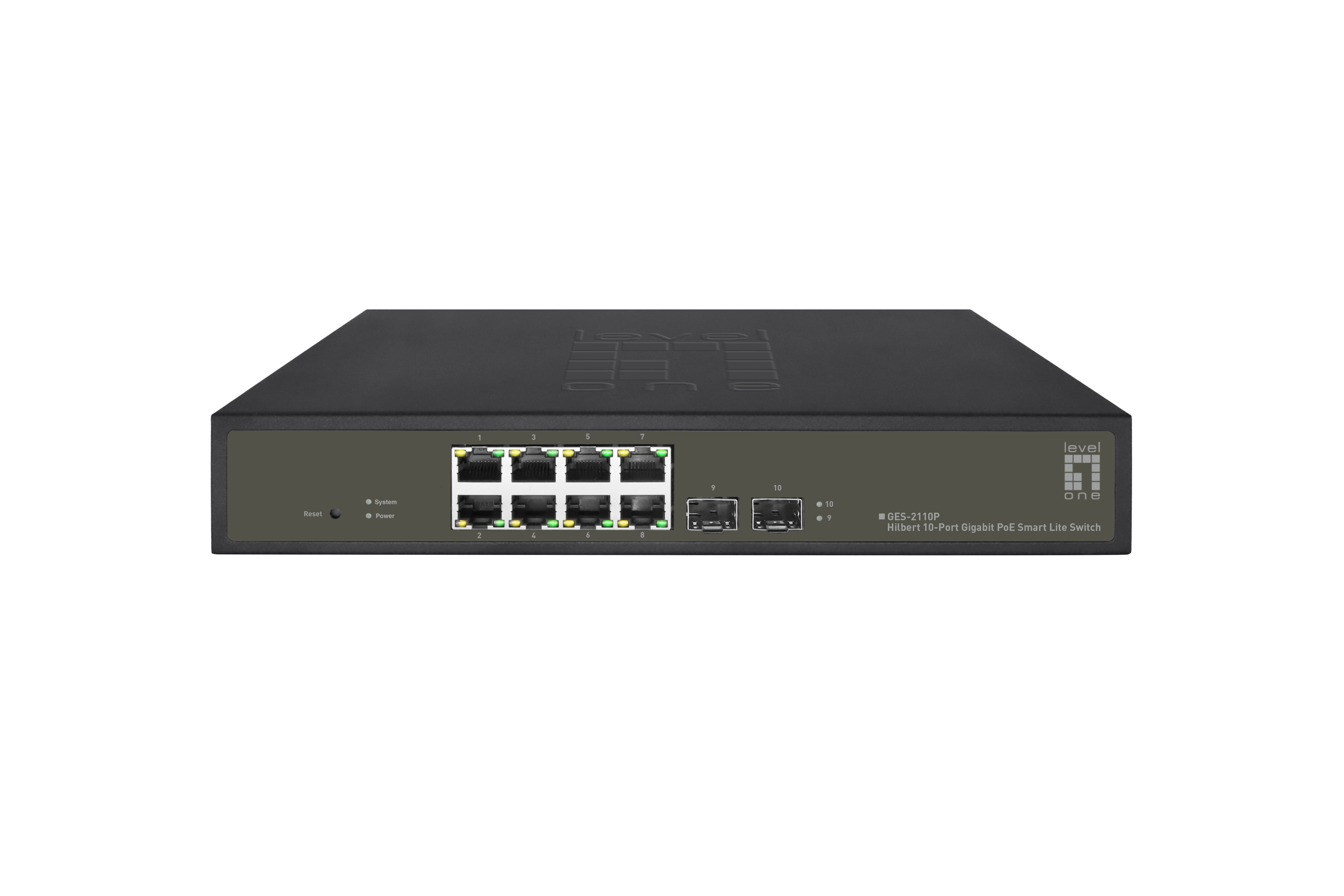 LevelOne GES-2110P commutateur r�seau G�r� L2 Gigabit Ethernet (10/100/1000) Connexion Ethernet, supportant lalimentation via ce port (PoE) Noir