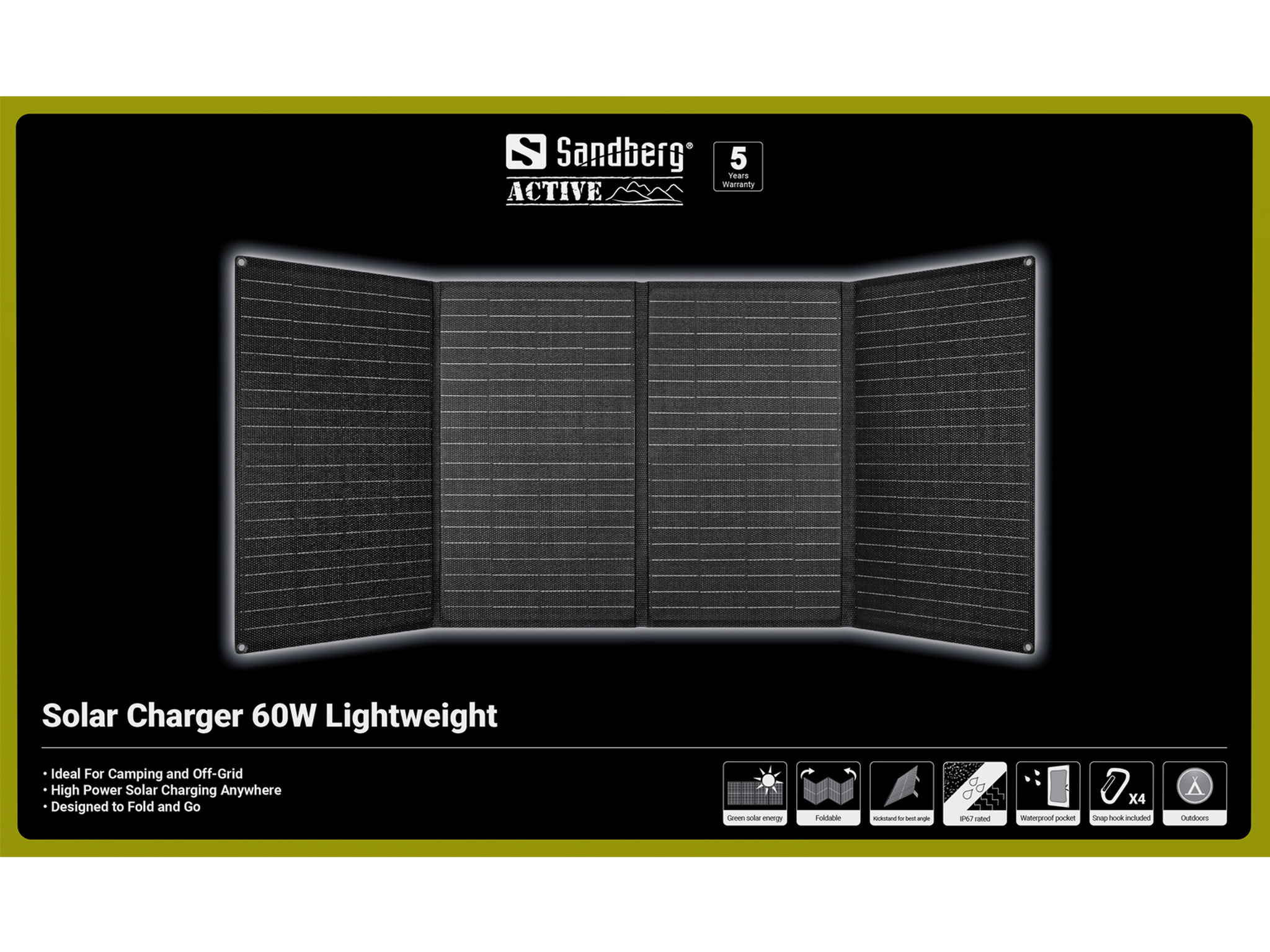 Sandberg 421-43 cargador de dispositivo m�vil Universal Negro Solar Exterior