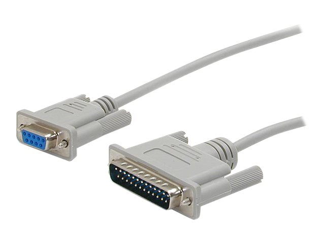 StarTech.com C�ble null modem s�rie crois� DB9 vers DB25 de 3 m - F/M - Gris
