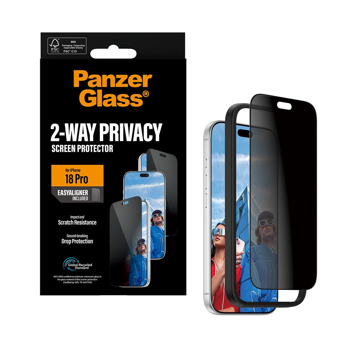 PanzerGlass Bildschirmschutz f�r Handy - ultrabreite Passform mit EasyAligner