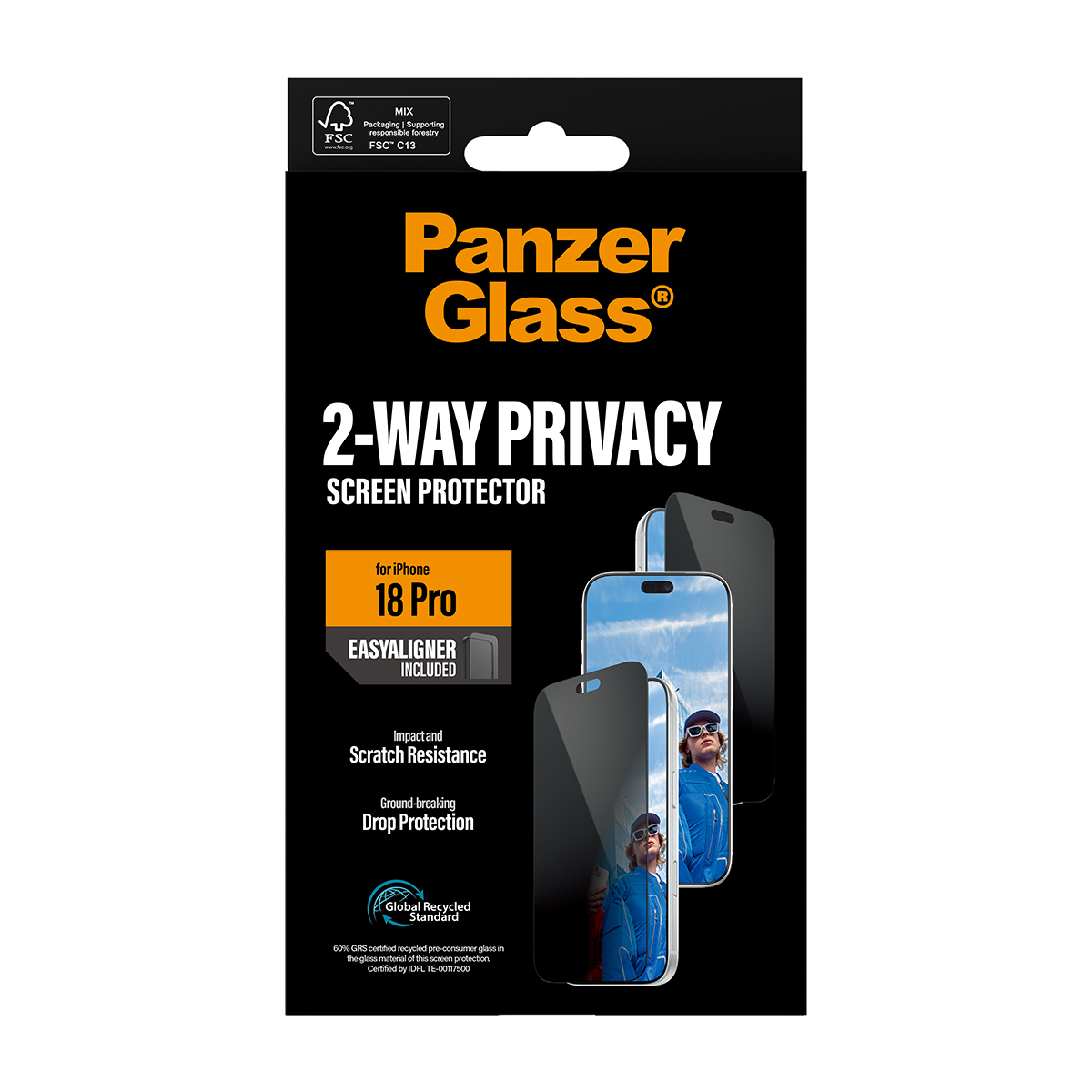 PanzerGlass Bildschirmschutz f�r Handy - ultrabreite Passform mit EasyAligner