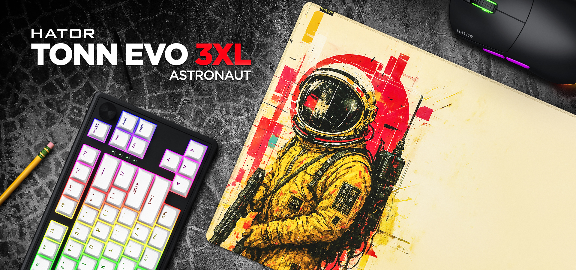 HATOR Tonn EVO 3XL Astronaut Alfombrilla de rat�n para juegos Multicolor