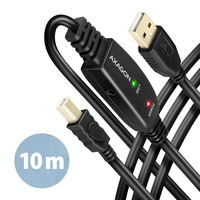 AXAGON ADR-210B aktives USB 2.0 Verbindungskabel USB-A auf USB-B - 10m - Kabel - Digital/Daten