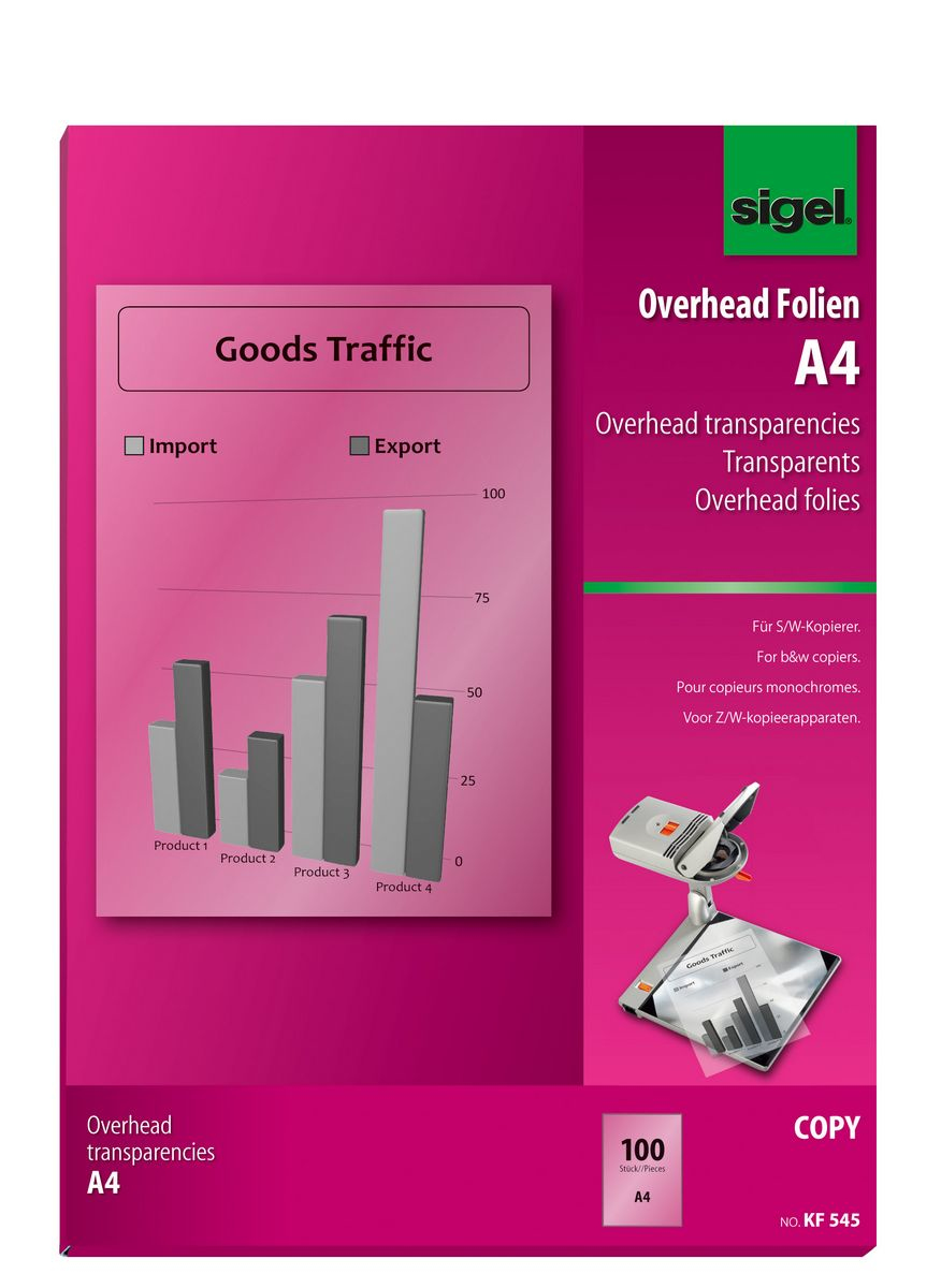 Sigel KF545 - Transparent - A4 (210297 mm) - 100 m - 100 Bltter