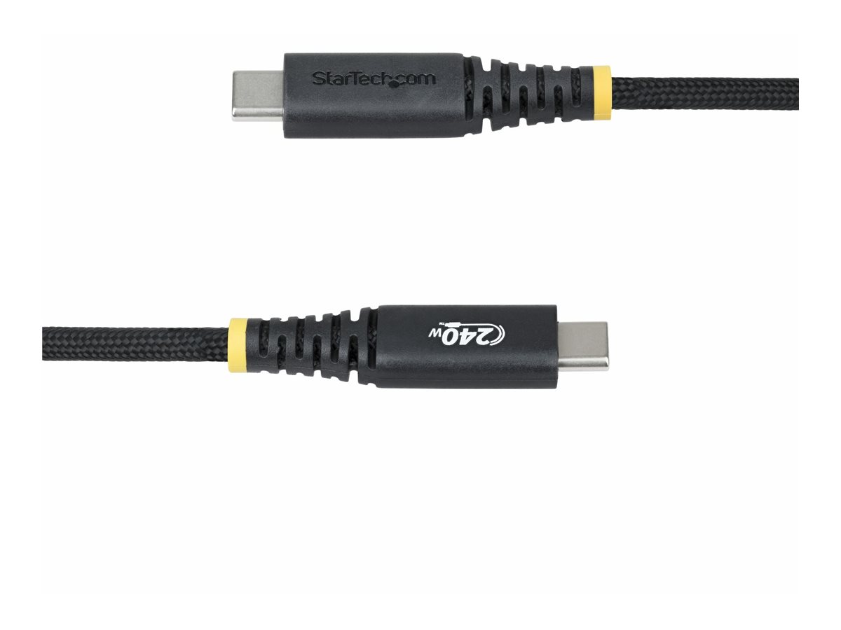StarTech.com 2m (6.6ft) USB-C Charging Cable, 240W (5A) PD EPR, Dual-Layer Silicone/Braided Jacket, USB 2.0 Laptop Charger Cable, USB-IF Certified, Rugged USB-C Charging Cord