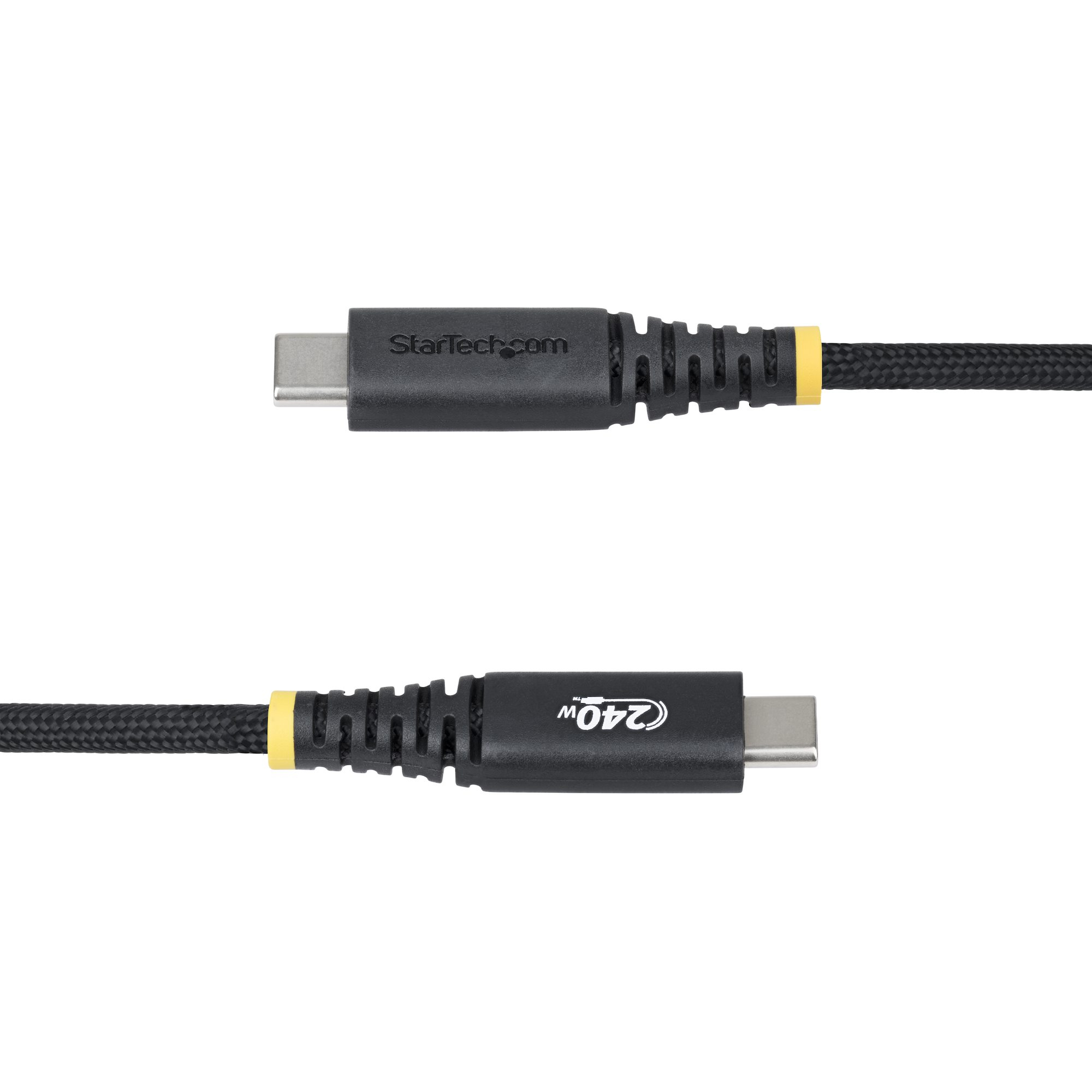 StarTech.com 2m (6.6ft) USB-C Charging Cable, 240W (5A) PD EPR, Dual-Layer Silicone/Braided Jacket, USB 2.0 Laptop Charger Cable, USB-IF Certified, Rugged USB-C Charging Cord