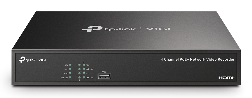 TP-LINK VIGI NVR1004H-4P V1 - NVR - 4 Kanle