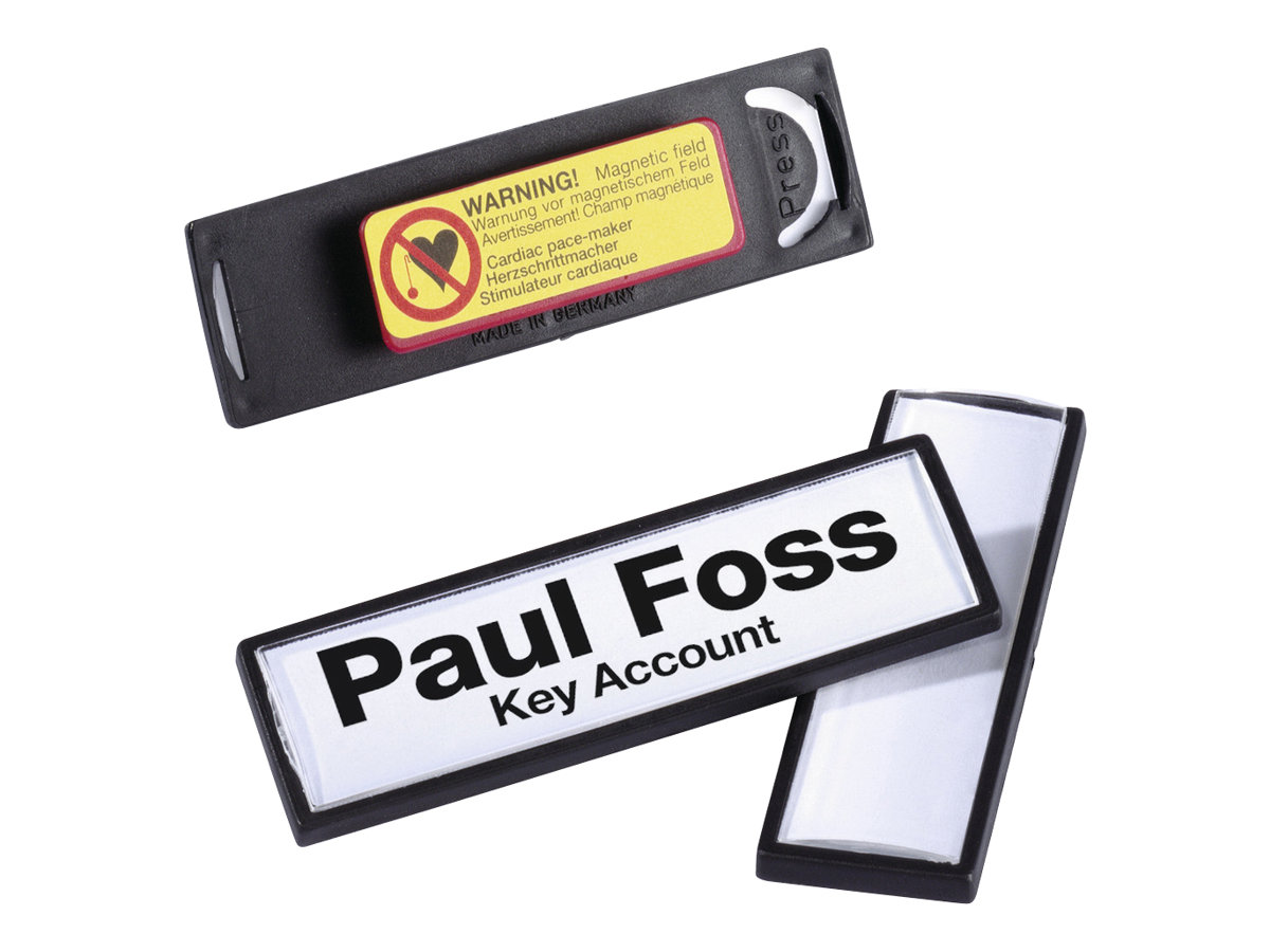 Durable CLIP-CARD - Namensschild - fr 17 x 67 mm - Magnet - Schwarz (Packung mit 25)