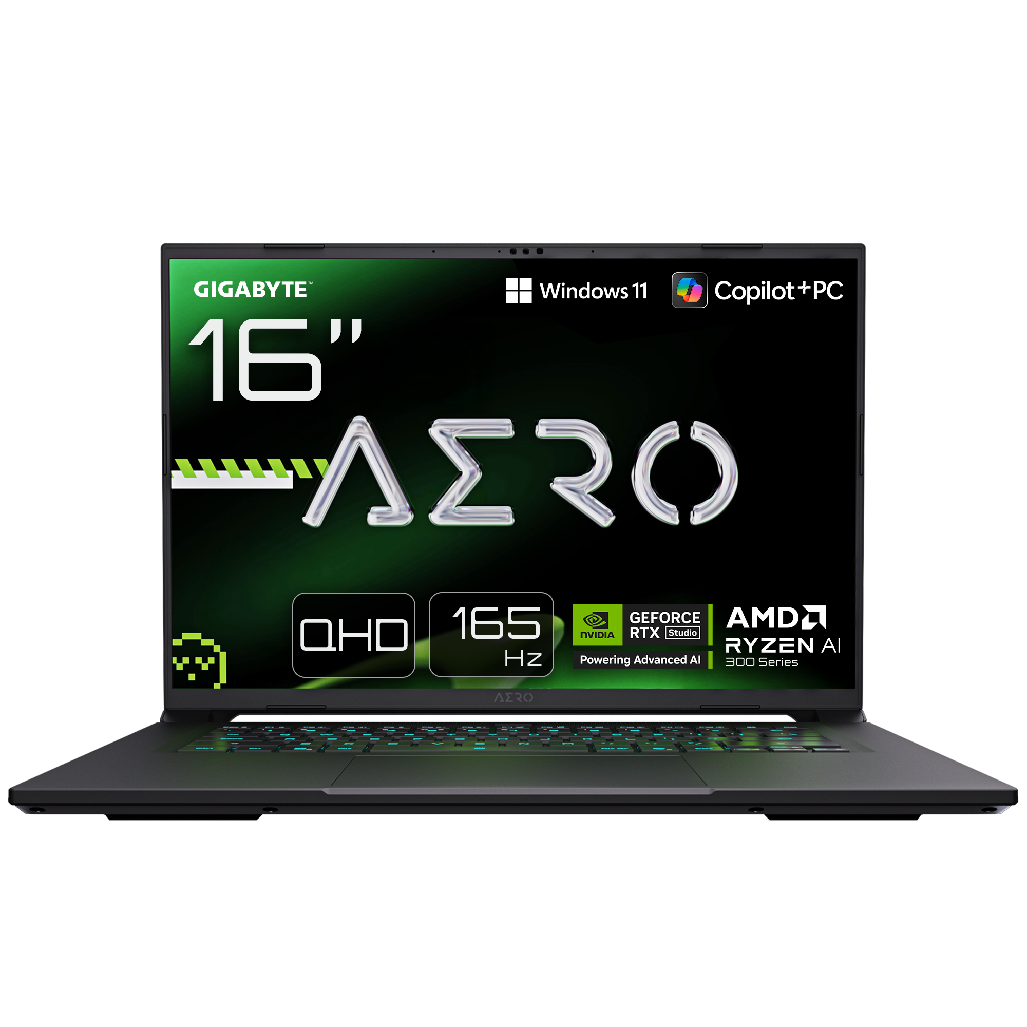 GIGABYTE AERO X16 1VH93DEC64AH ordenador portatil Copilot+ PC AMD Ryzen AI 7 350 Port�til 40,6 cm (16) WQXGA 32 GB DDR5-SDRAM 1 TB SSD NVIDIA GeForce RTX 5060 Wi-Fi 6E (802.11ax) Windows 11 Home Gris