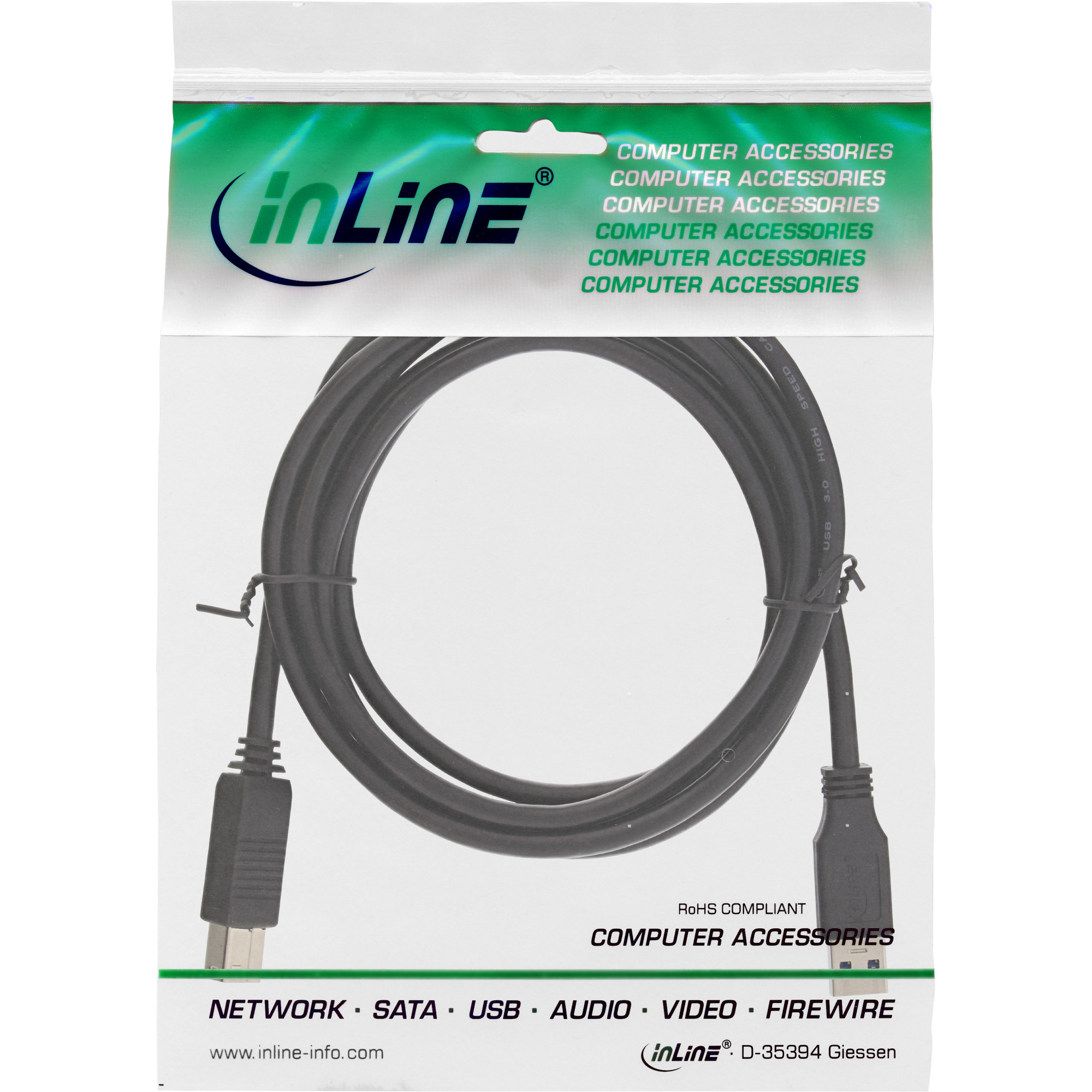 InLine USB-Kabel - USB Type B (M) zu USB Typ A (M)