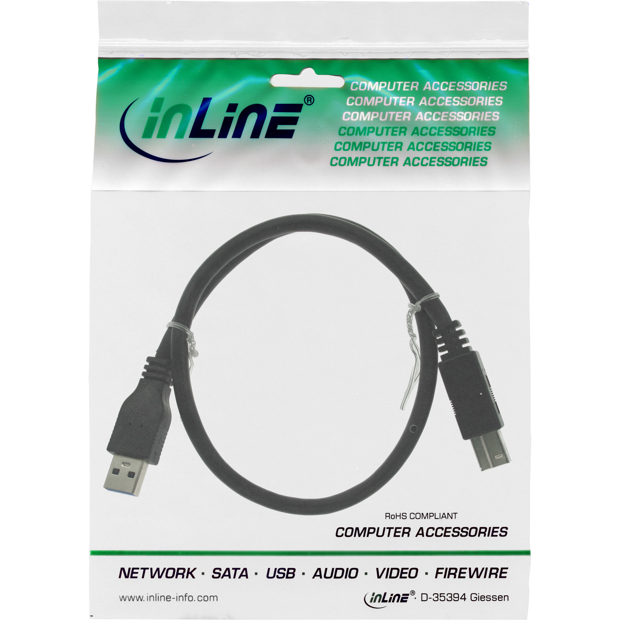 InLine USB-Kabel - USB Type B (M) zu USB Typ A (M)