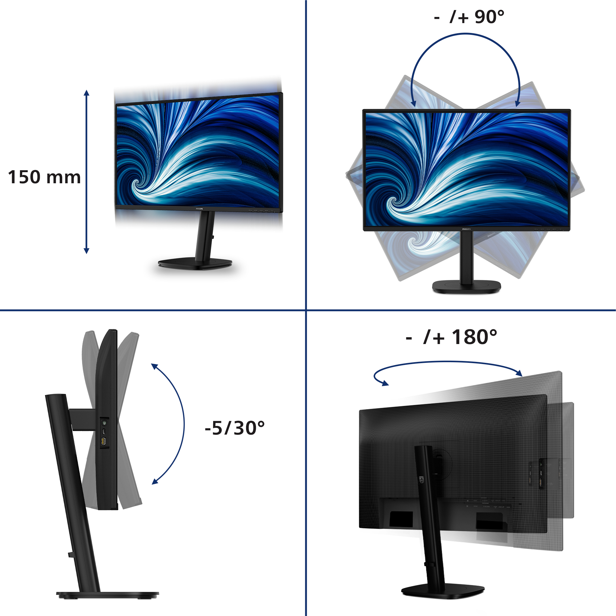 Philips 3000 series 27B2N3200J/00 �cran plat de PC 68,6 cm (27) 1920 x 1080 pixels Full HD LCD Noir