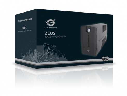 Conceptronic ZEUS 850VA 480W UPS, IEC socket