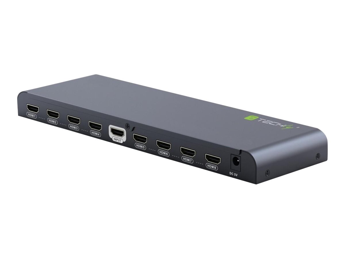 Techly Splitter HDMI 2.0 4K UHD 3D 8-way - Video-/Audio-Splitter