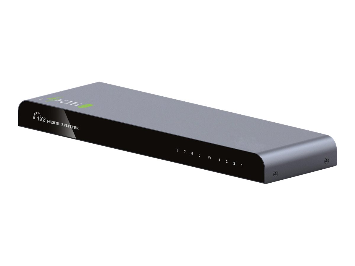 Techly Splitter HDMI 2.0 4K UHD 3D 8-way - Video-/Audio-Splitter
