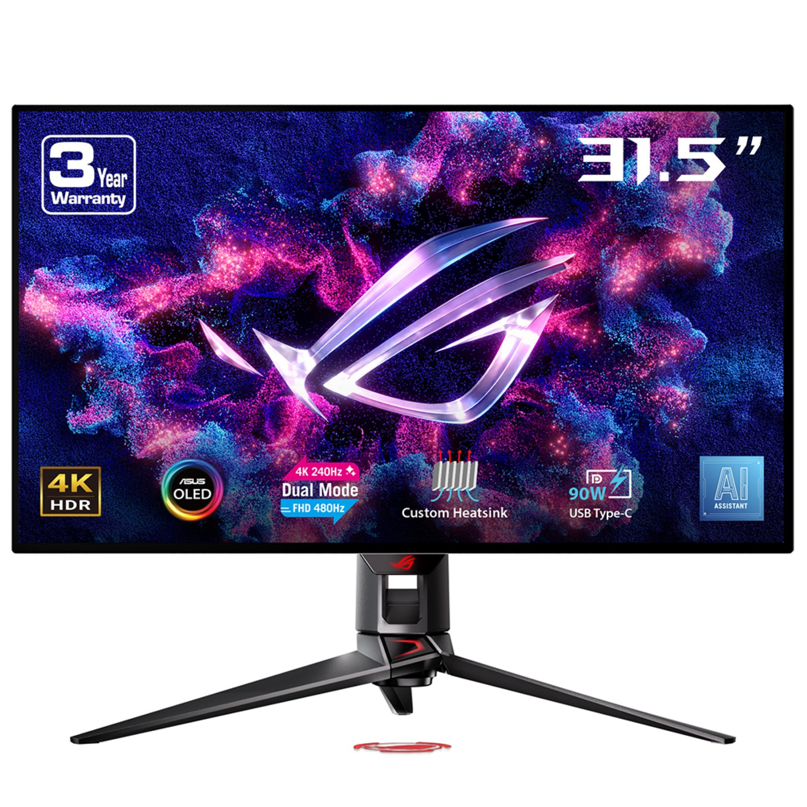 ASUS ROG Swift PG32UCDP computer monitor 80 cm (31.5) 3840 x 2160 pixels 4K Ultra HD OLED Black