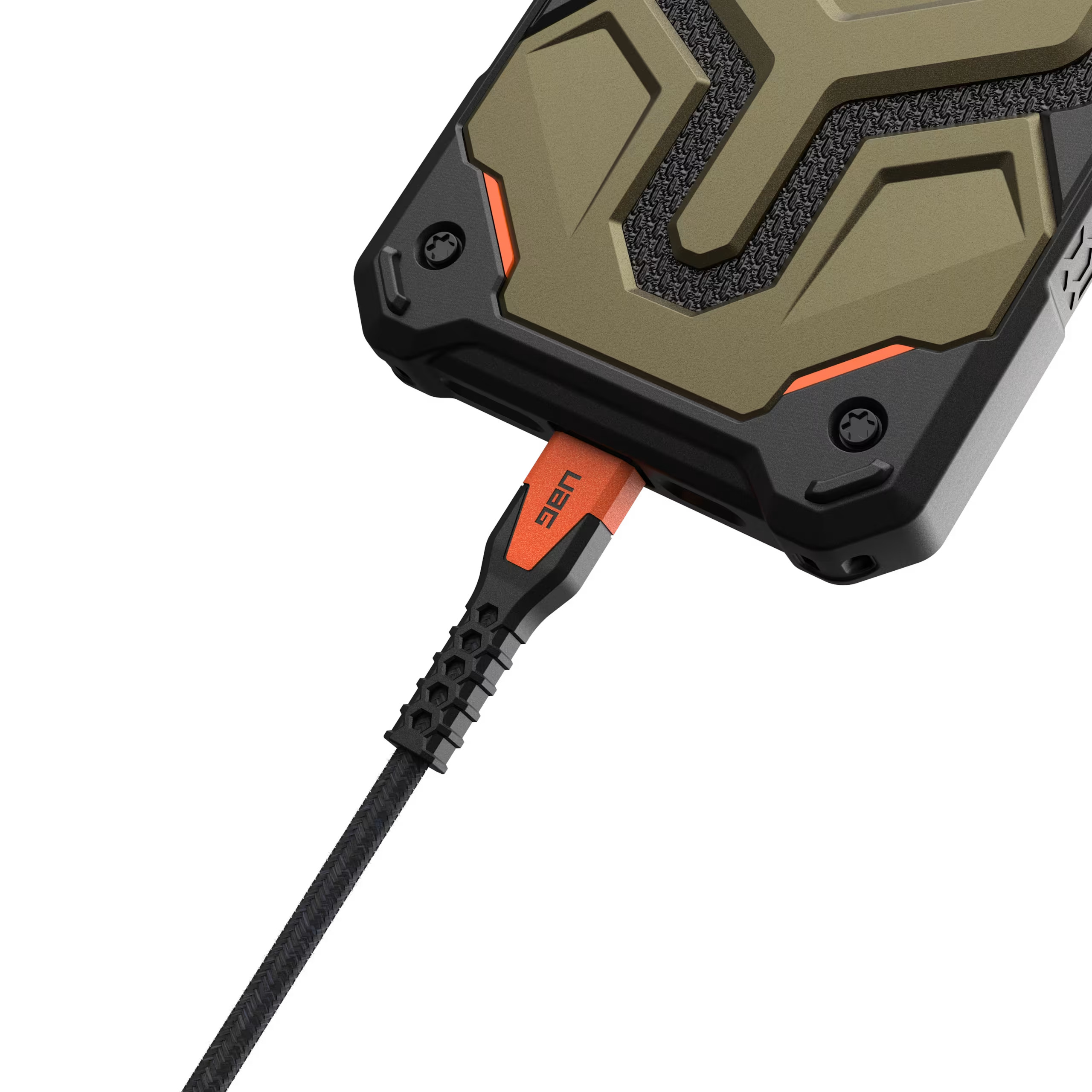 Urban Armor Gear Kevlar cable USB USB 2.0 1,5 m USB C 0,48 Gbit/s 140 W Negro, Naranja