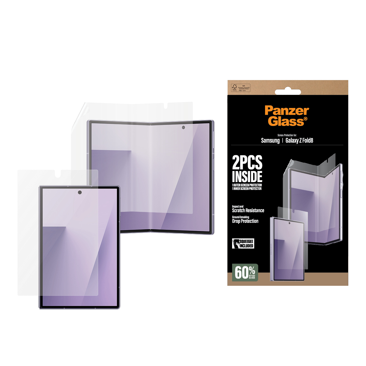 PanzerGlass � Sub Screen Protector & Main Film Screen Protector Samsung Galaxy Z Fold8 | Classic Fit Protector de pantalla 1 pieza(s)