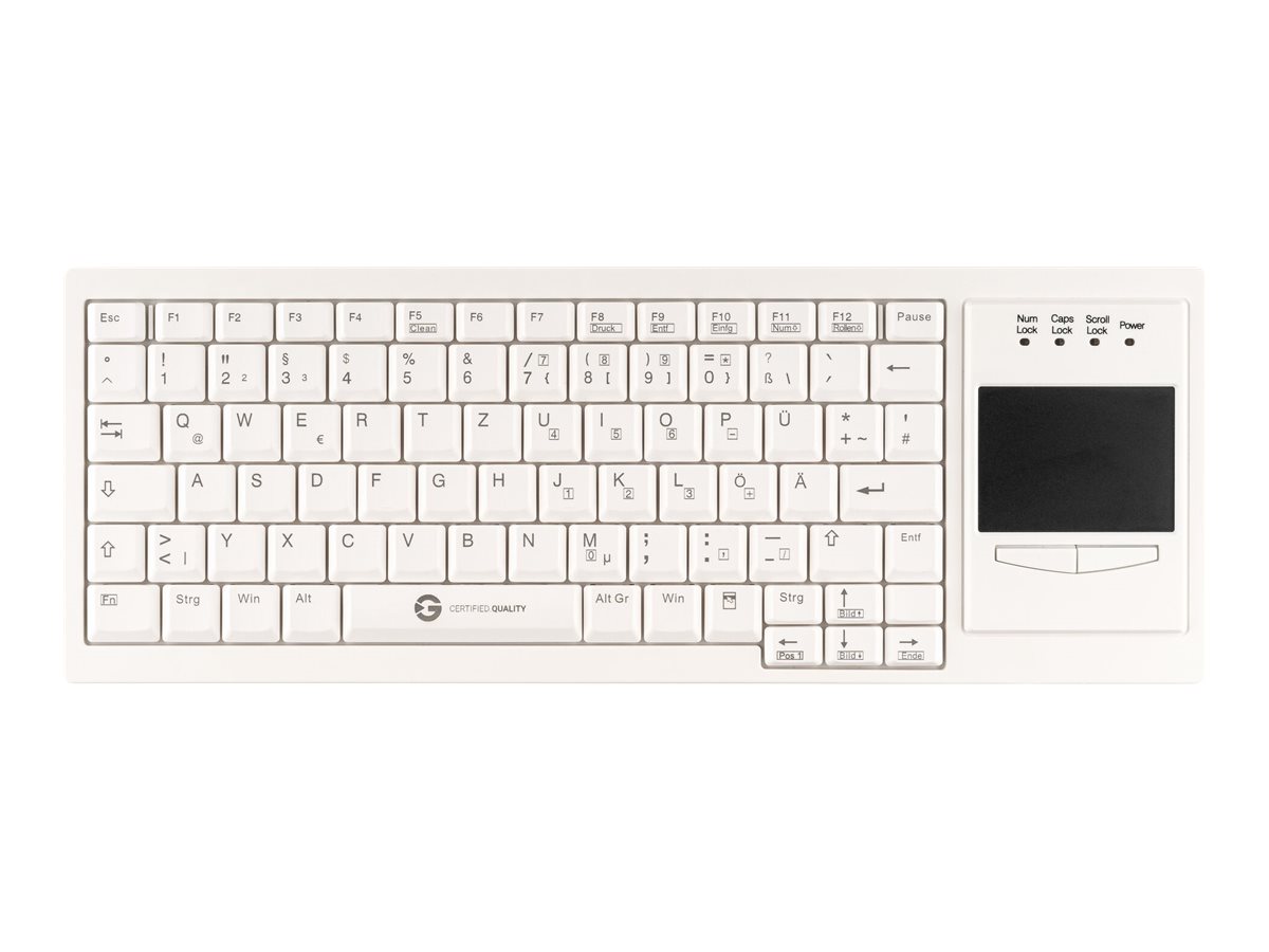 GETT Cleantype Xtra Touch Tastatur mit Touchpad USB Farbe weiss Layout