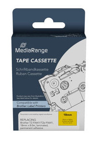 MediaRange MRBTZFX641 ruban d�tiquette Noir sur jaune