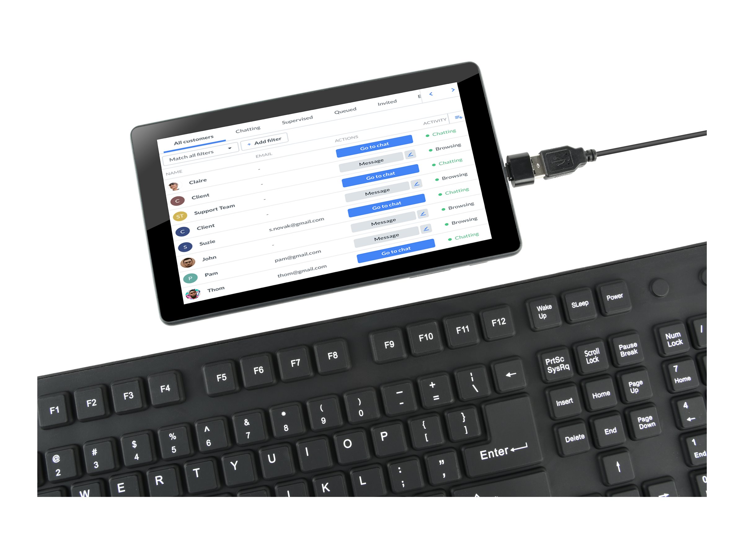 Gembird KB-109F-B - Tastatur - PS/2, USB - USA