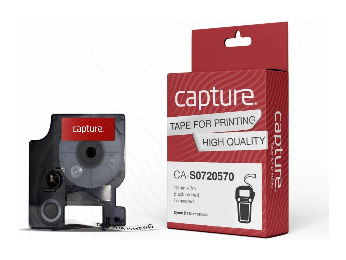 Capture CA-S0720570 nastro per etichettatrice Nero su rosso
