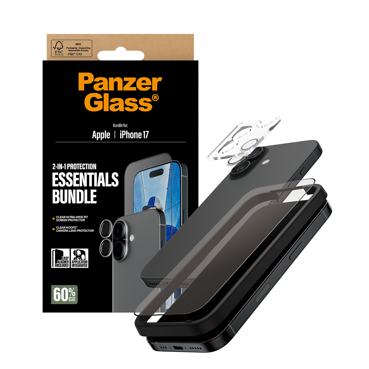 PanzerGlass 2-in-1 Essentials Bundle iPhone 17