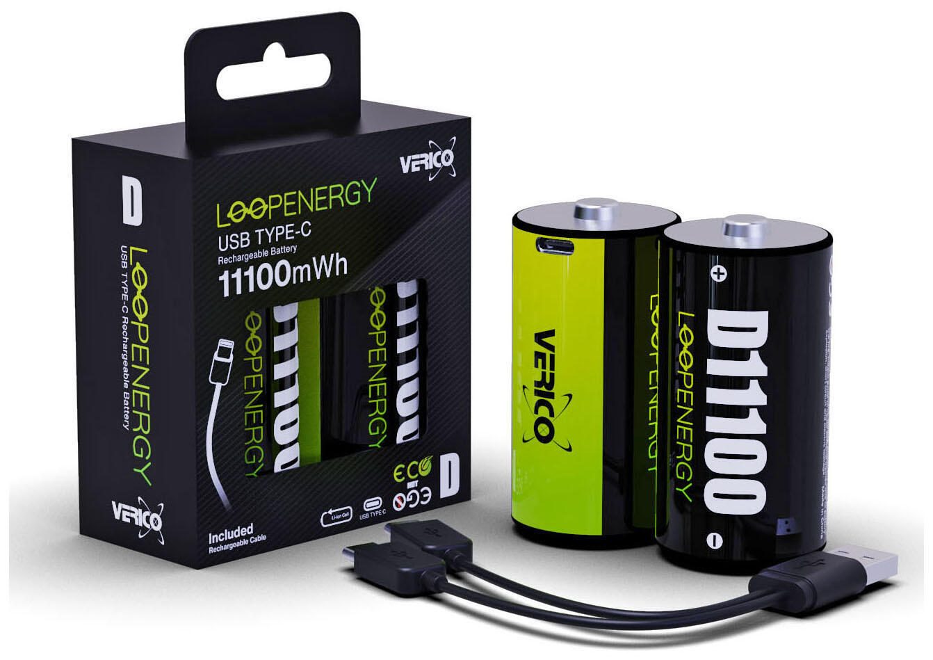 Verico LoopEnergy Mono D 1.5V 11000mWh 7400mAh 2er Pack - Mono (D) - 7.400 mAh