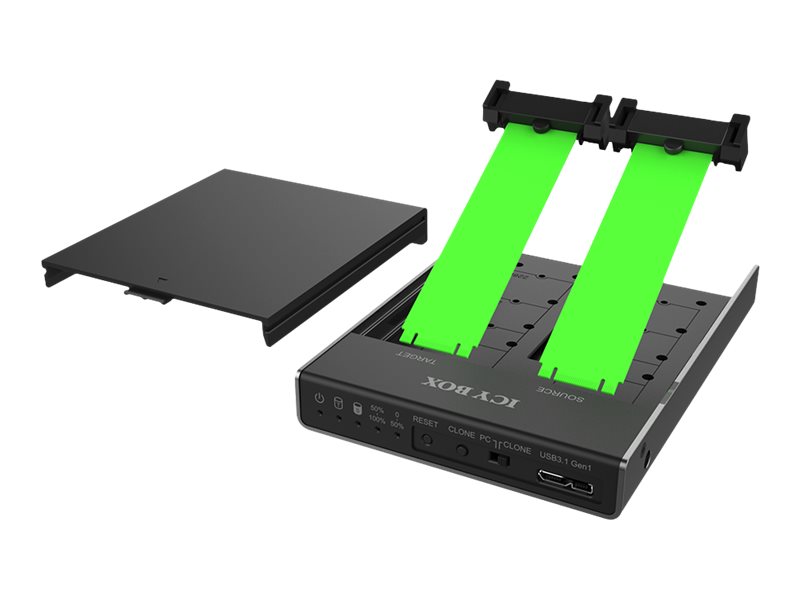 ICY BOX IB-2812CL-U3 - HDD-Dockingstation mit Datenanzeige, Klon-Funktion