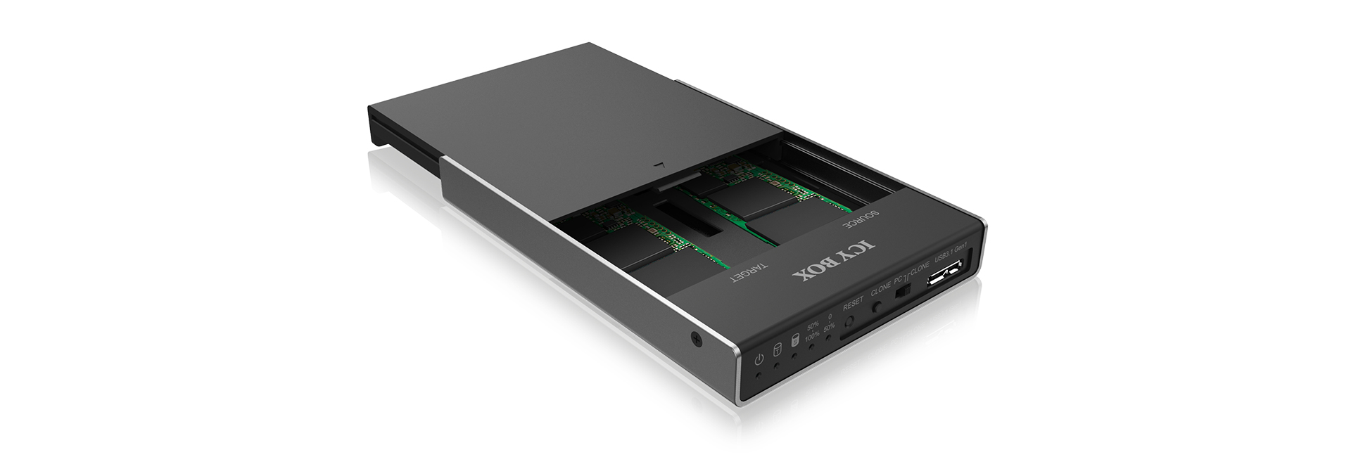 ICY BOX IB-2812CL-U3 USB 3.2 Gen 1 (3.1 Gen 1) Type micro-B Noir