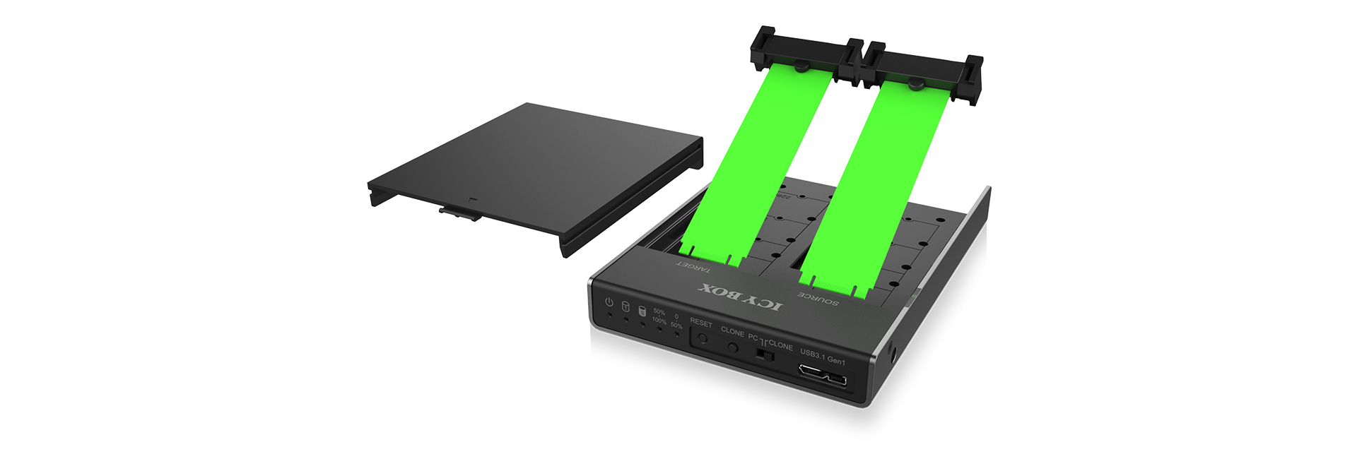 ICY BOX IB-2812CL-U3 USB 3.2 Gen 1 (3.1 Gen 1) Type micro-B Noir