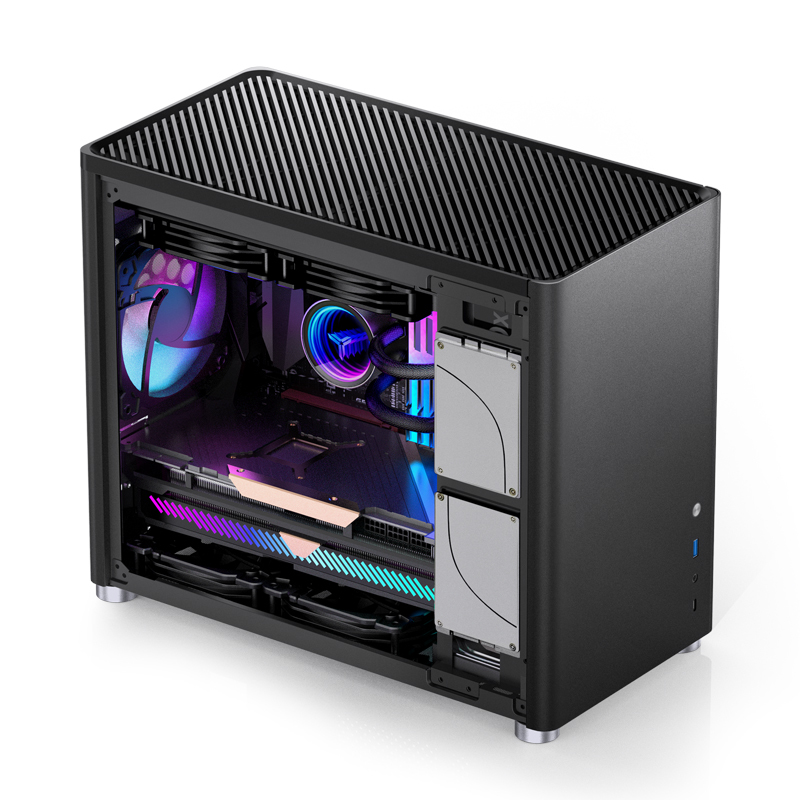 Jonsbo D30 Micro-ATX Gehuse Tempered Glass - schwarz - Gehuse
