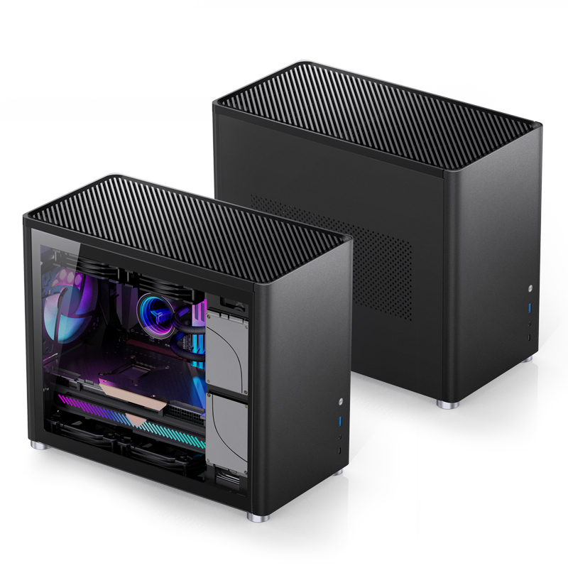 Jonsbo D30 Micro-ATX Gehuse Tempered Glass - schwarz - Gehuse