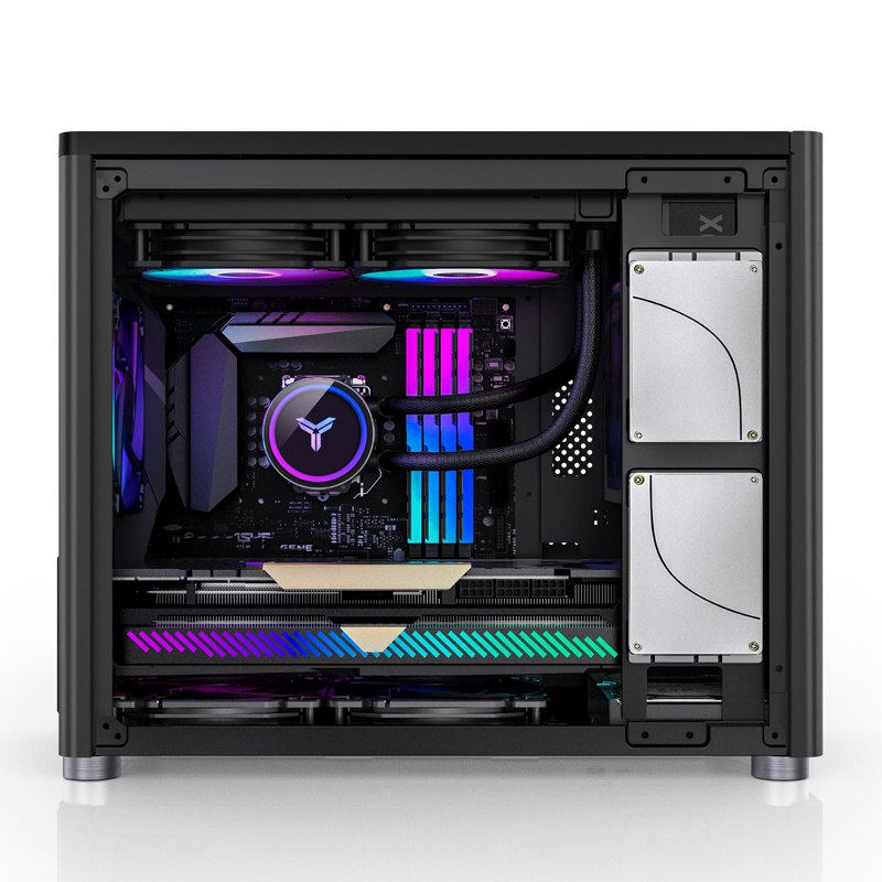 Jonsbo D30 Micro-ATX Gehuse Tempered Glass - schwarz - Gehuse