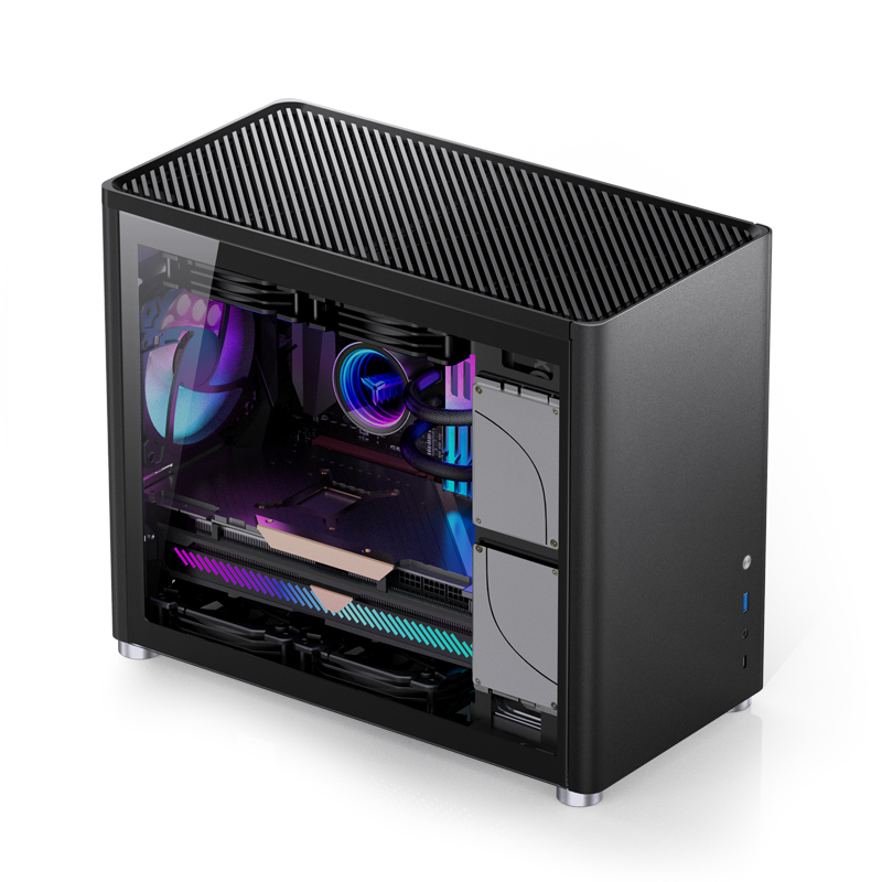 Jonsbo D30 Micro-ATX Gehuse Tempered Glass - schwarz - Gehuse