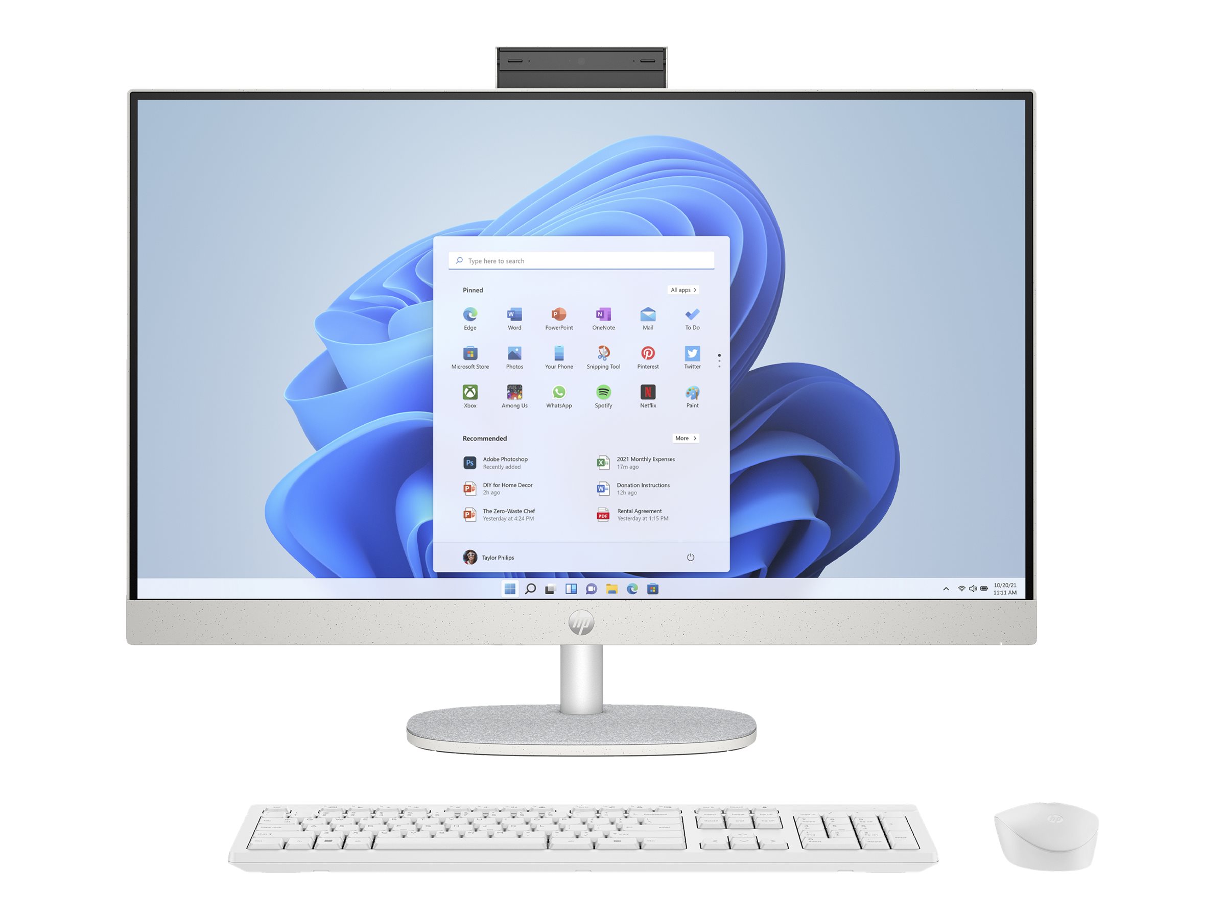 HP 27-cr0006ng - All-in-One (Komplettl�sung) - Ryzen 7 7730U / 2 GHz - RAM 16 GB - SSD 1 TB - NVMe - Radeon Graphics - Wi-Fi 6, 1GbE, Bluetooth - WLAN: 802.11a/b/g/n/ac/ax, Bluetooth 5.4 - Win 11 Home - Monitor: LED 68.6 cm (27)