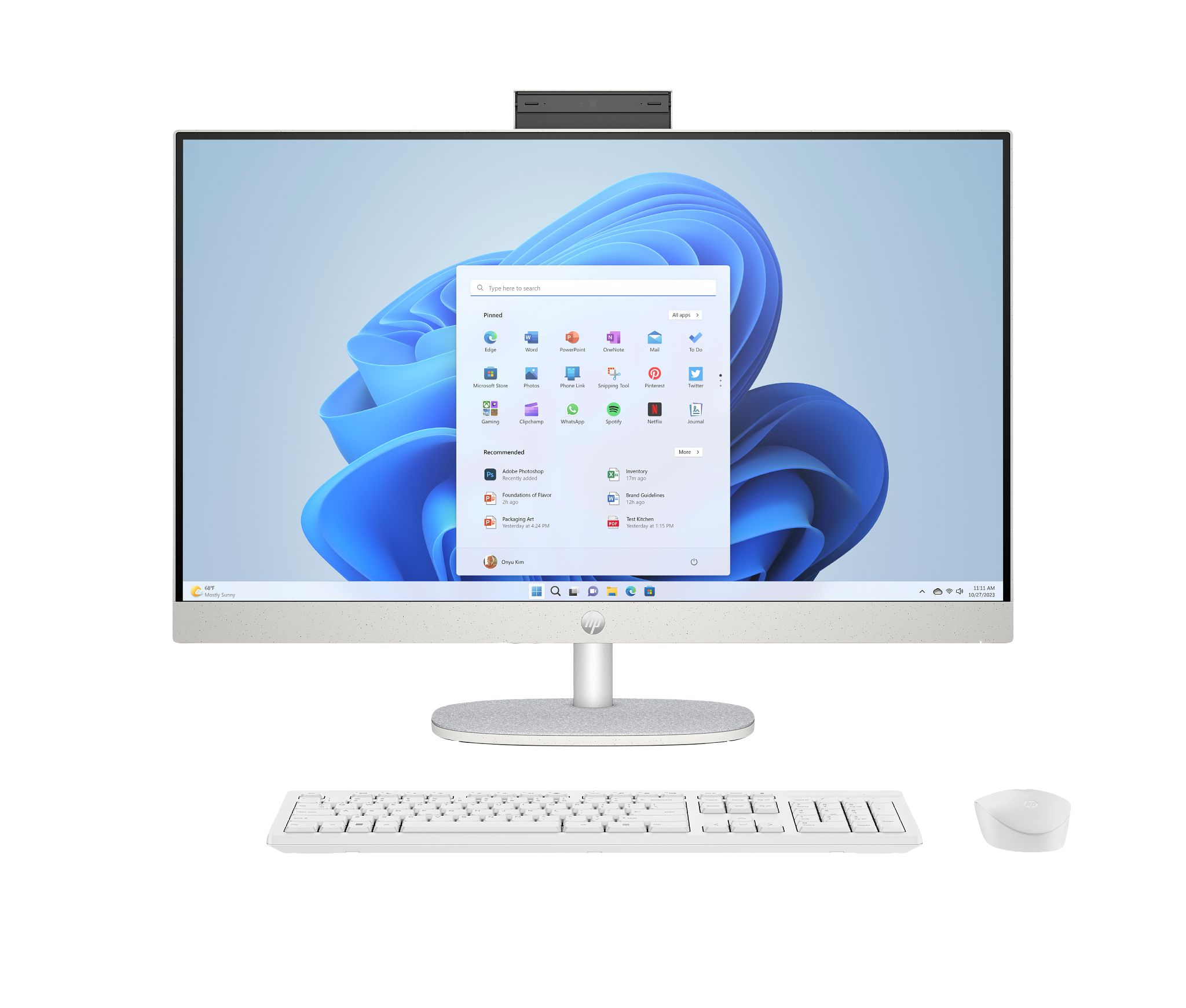 HP 27-cr0006ng - All-in-One (Komplettl�sung) - Ryzen 7 7730U / 2 GHz - RAM 16 GB - SSD 1 TB - NVMe - Radeon Graphics - Wi-Fi 6, 1GbE, Bluetooth - WLAN: 802.11a/b/g/n/ac/ax, Bluetooth 5.4 - Win 11 Home - Monitor: LED 68.6 cm (27)