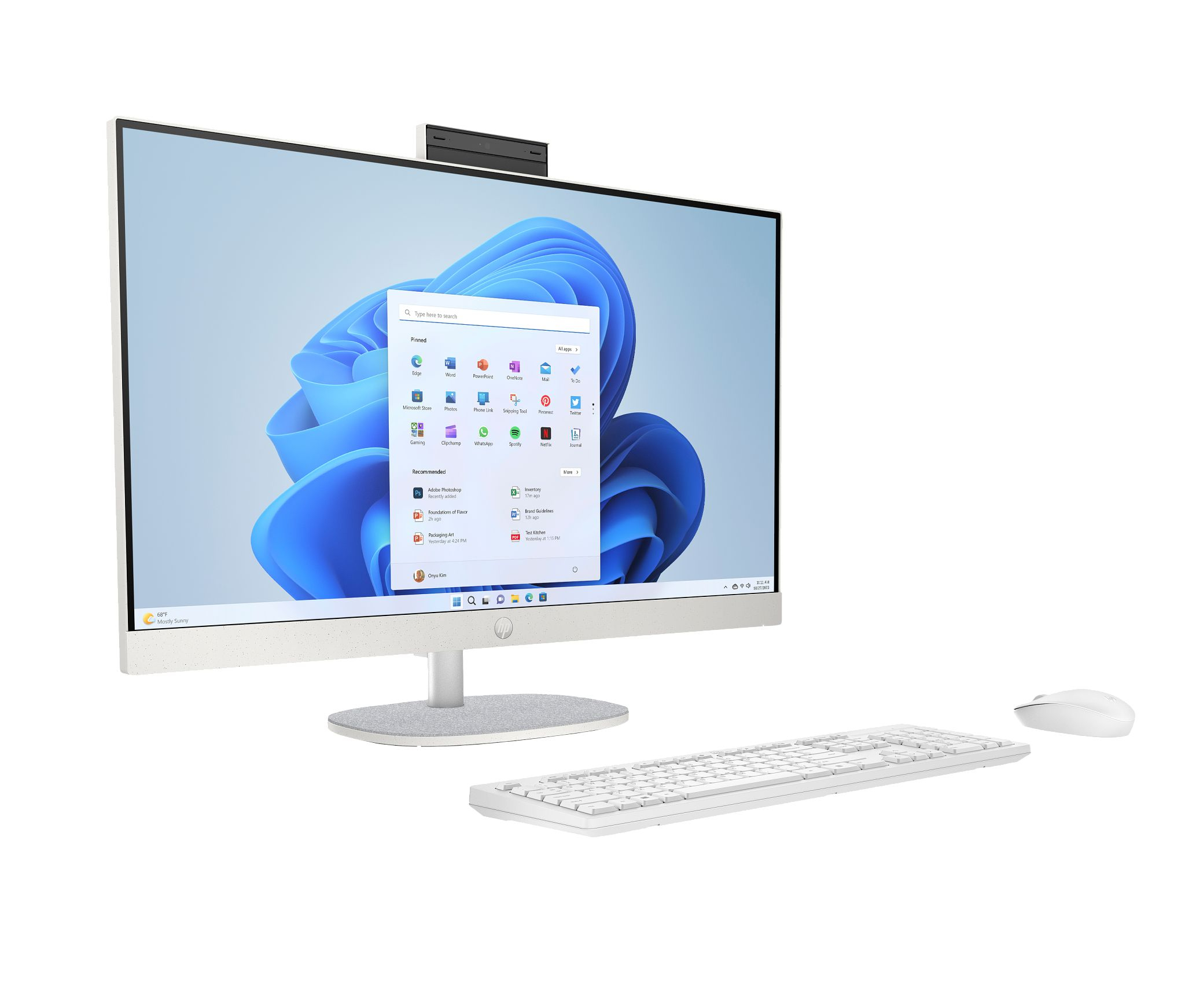 HP 27-cr0006ng - All-in-One (Komplettl�sung) - Ryzen 7 7730U / 2 GHz - RAM 16 GB - SSD 1 TB - NVMe - Radeon Graphics - Wi-Fi 6, 1GbE, Bluetooth - WLAN: 802.11a/b/g/n/ac/ax, Bluetooth 5.4 - Win 11 Home - Monitor: LED 68.6 cm (27)