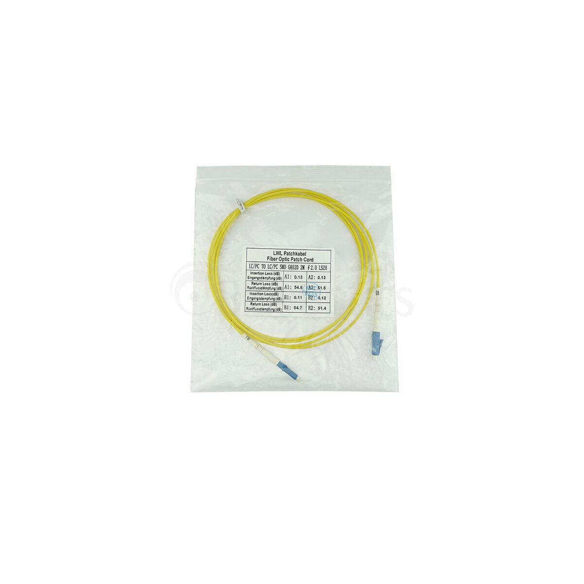 BlueOptics SFP2121BU1MK cavo a fibre ottiche 1 m LC G.657.A1 Giallo