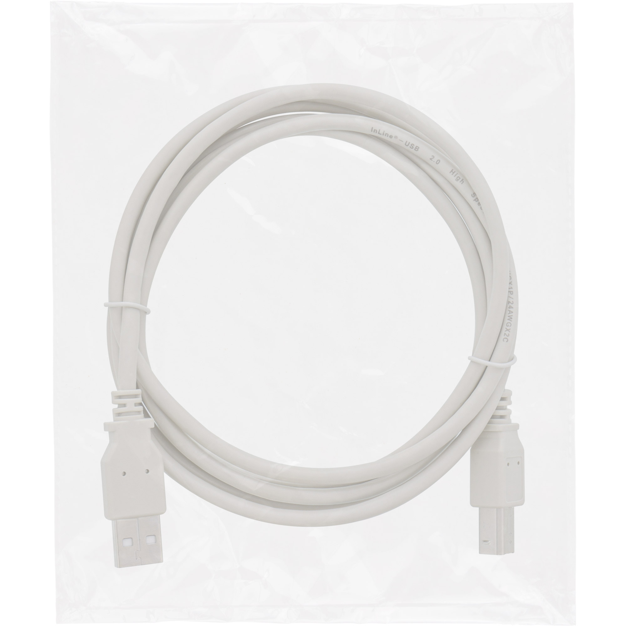 InLine USB 2.0 Cable Type A male / B male grey 3m