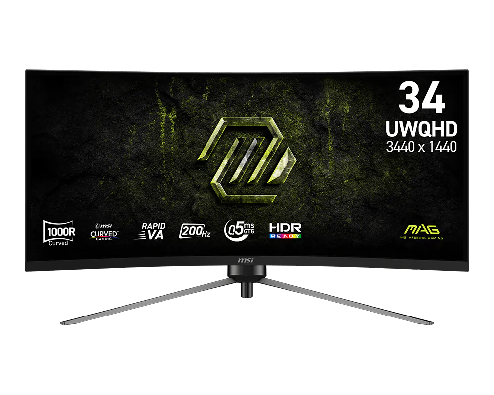 MSI MAG 345CQRF E20 computer monitor 86.4 cm (34) 3440 x 1440 pixels UltraWide Dual Quad HD Black