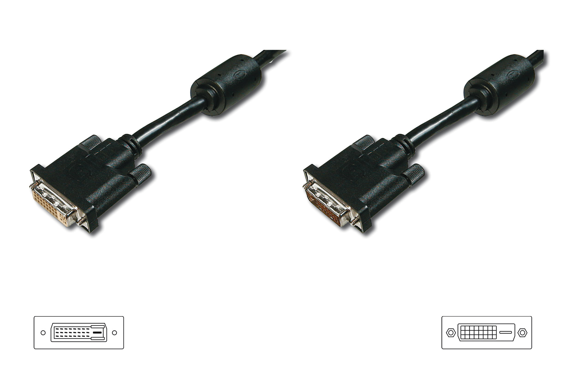 Digitus AK-320200-050-S DVI cable 5 m DVI-D Black