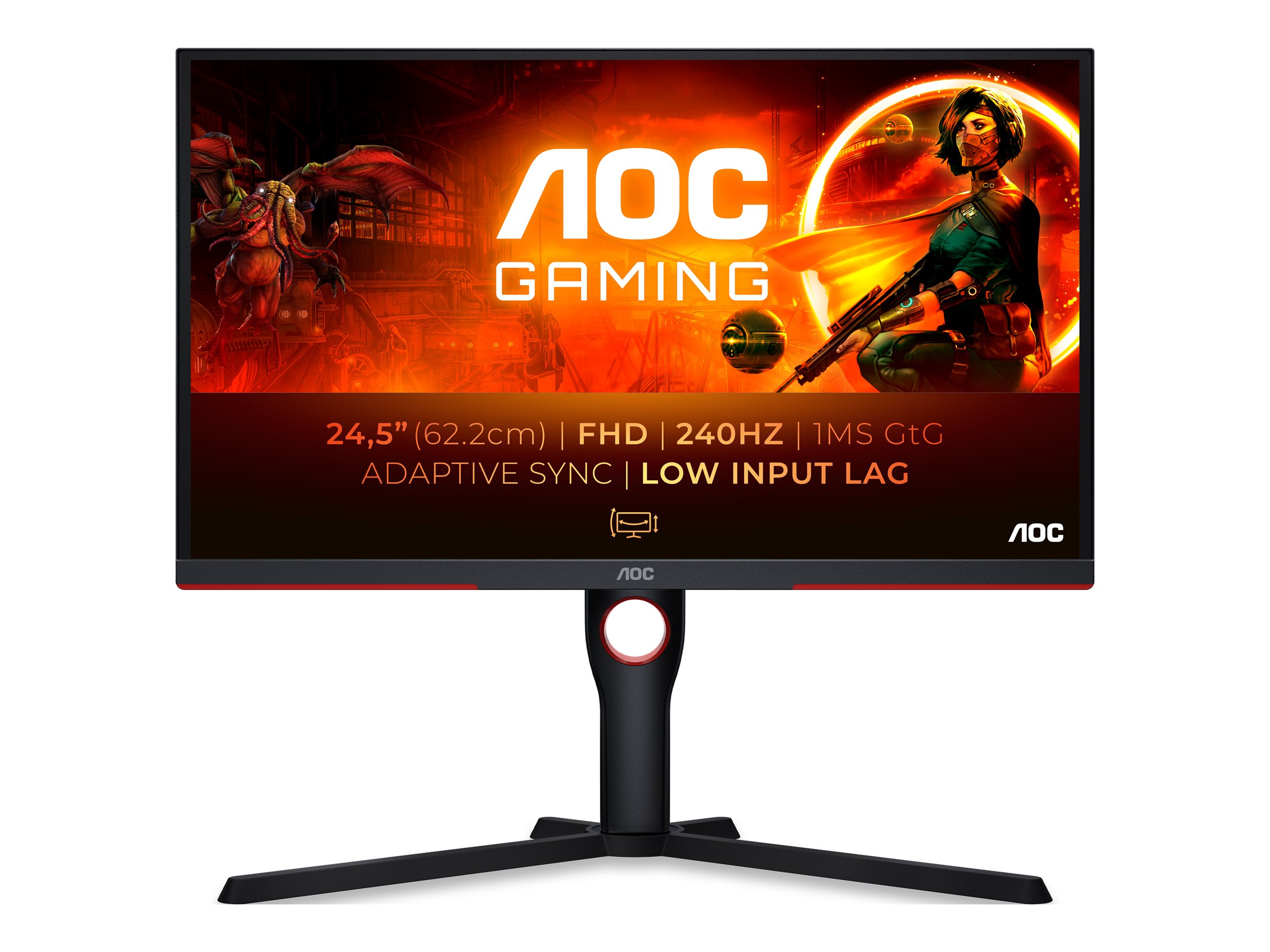 AOC G3 25G3ZM/BK computer monitor 62.2 cm (24.5) 1920 x 1080 pixels Full HD Black, Red