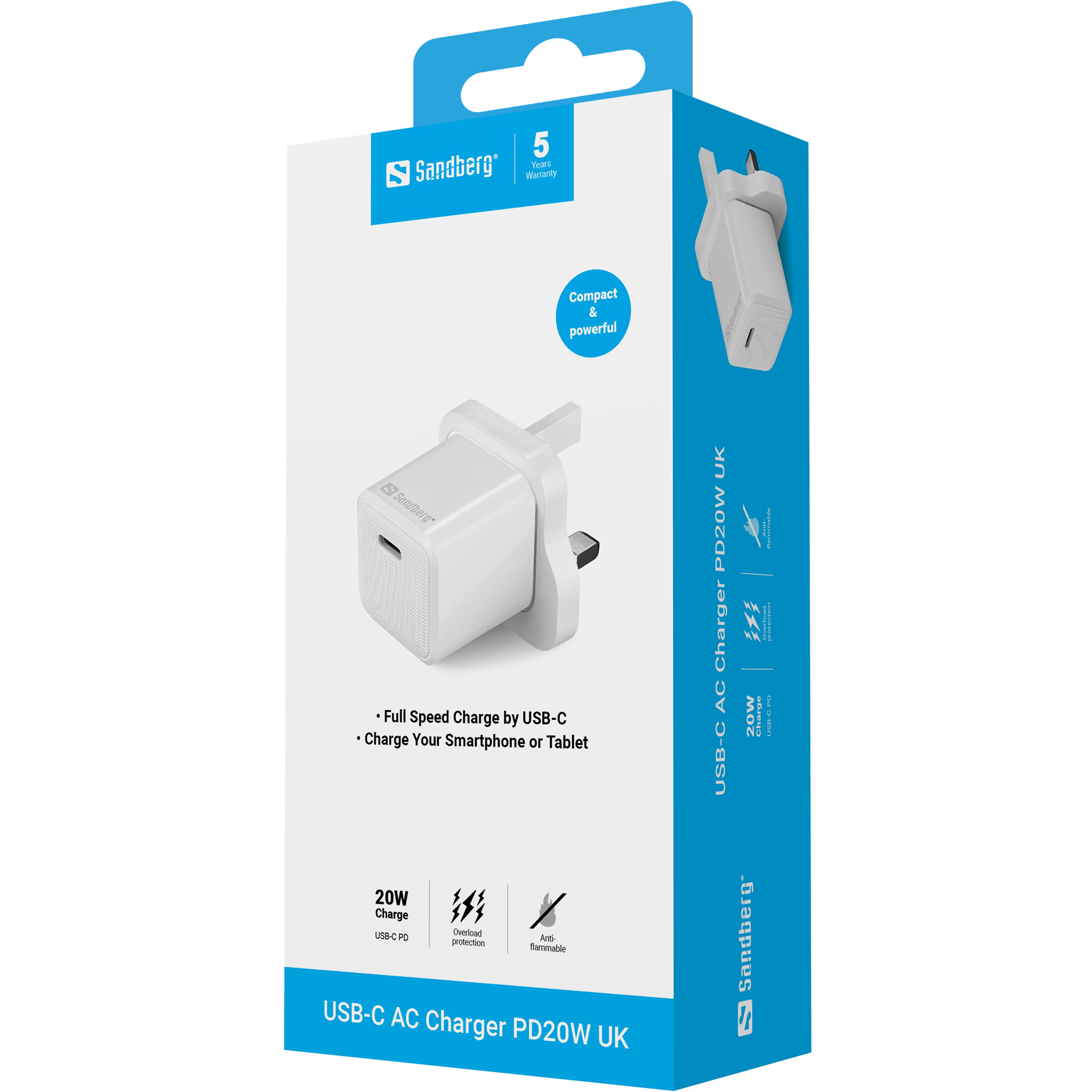 Sandberg 441-63 cargador de dispositivo m�vil Smartphone, Tableta Blanco Corriente alterna Interior