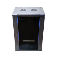 Extralink Rackmount-Schrank 15U 600x600 Schwarz Wandmontage - Wandmontiertes Regal - 15U - 60 kg - Sperrschloss - Ablageschienen - Schwarz